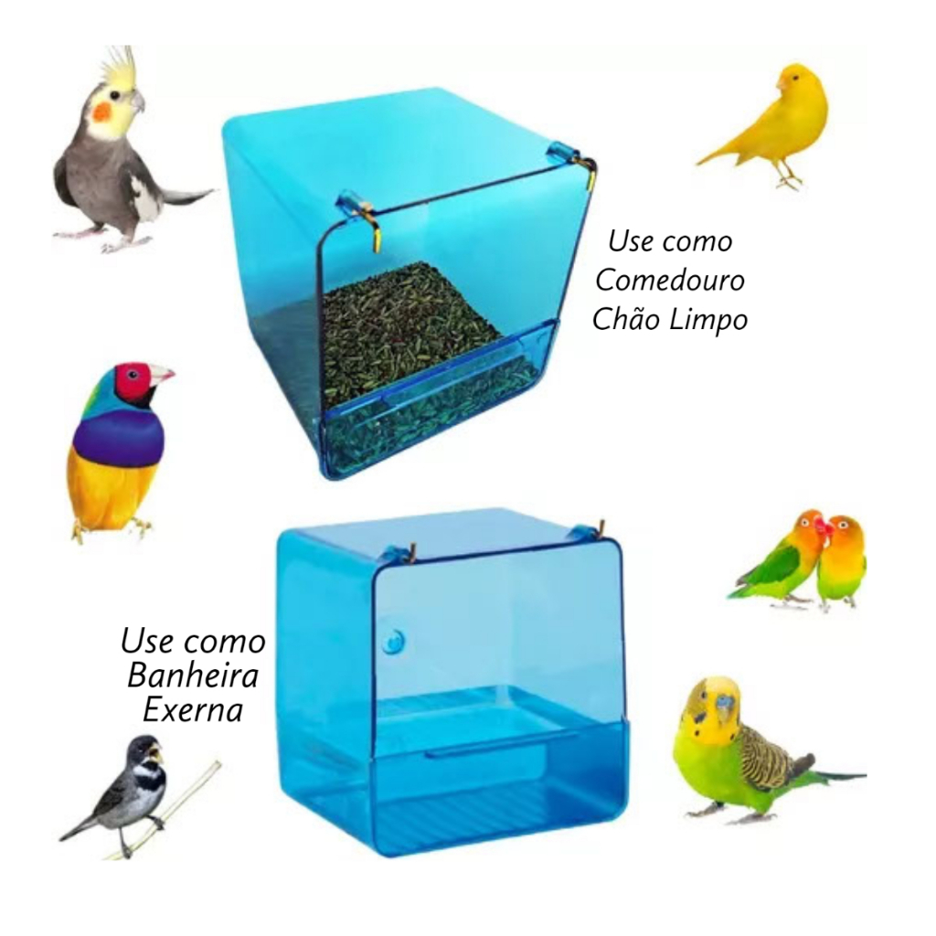 Banheira Externa Italiana ou Comedouro Chão Limpo  - Passaros  Aves Diversas