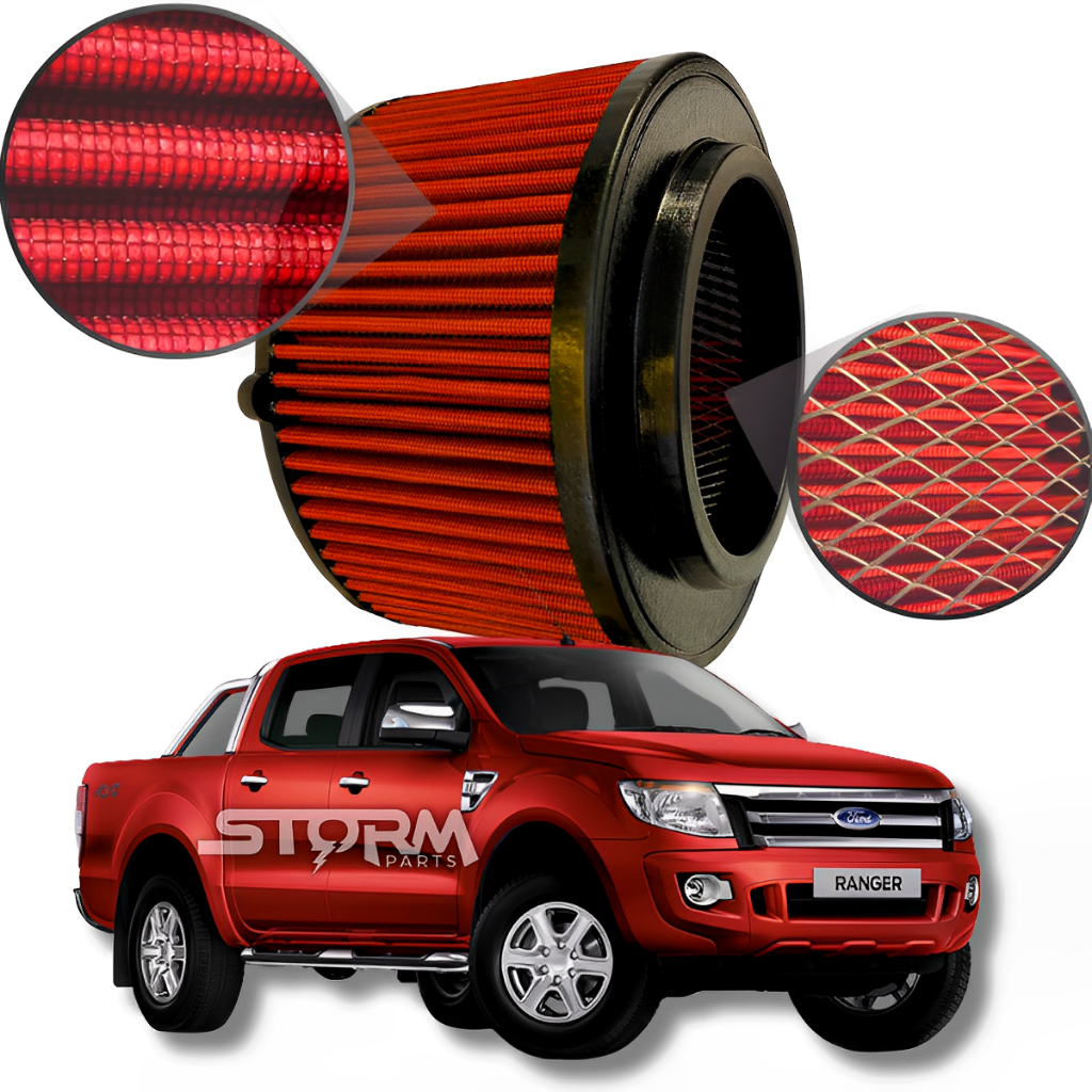 Filtro De Ar Esportivo Ford Ranger motor 2.5 16v Flex 2012 A 2019 XL XLT XLS LIMITED PLUS CS CD 4x2 camionete ano 201 2014 2015 2016 2017 2018
