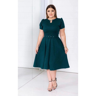 VESTIDO PEROLA GODE ACOMPANHA O CINTO VERDE MILITAR