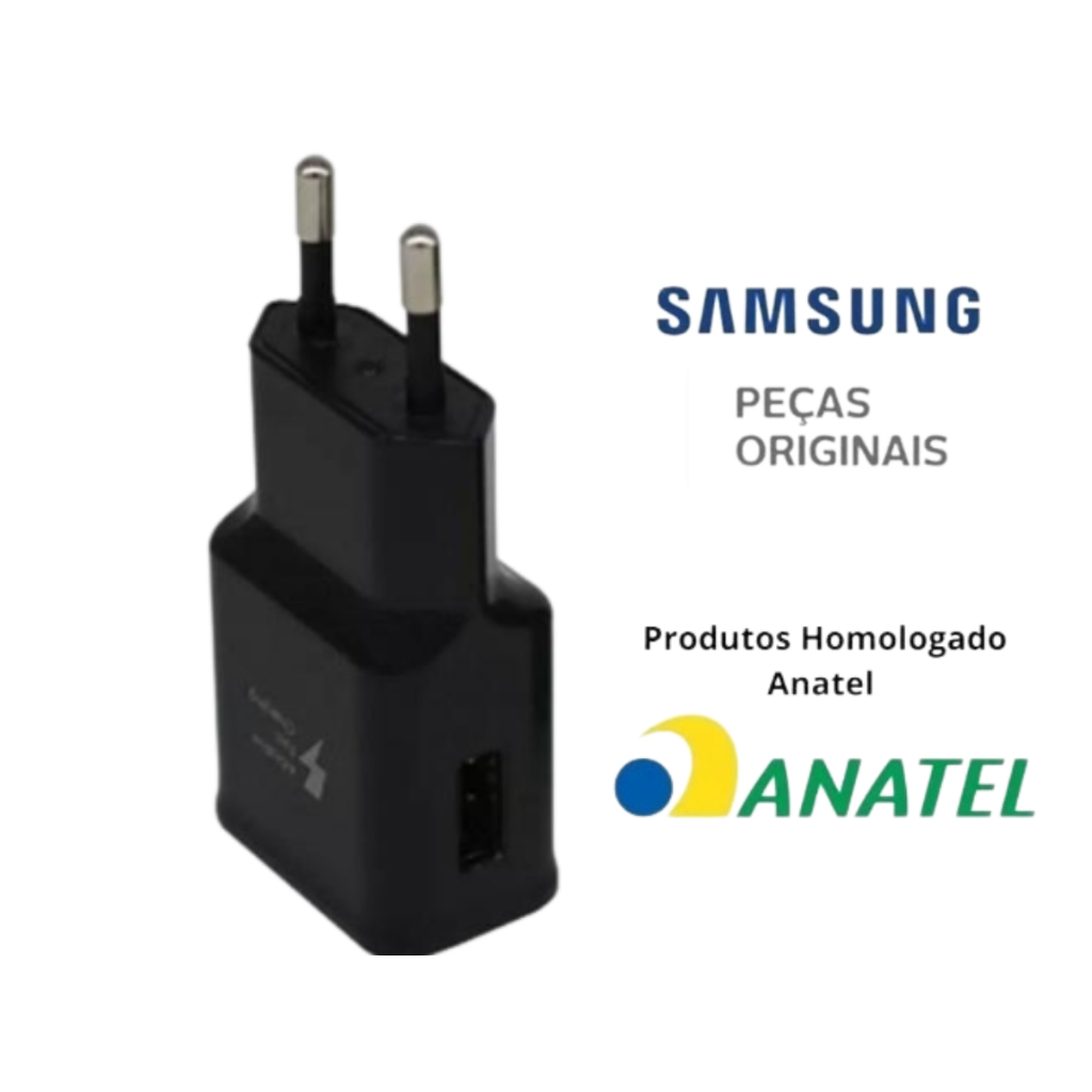 Carregador FAST CHARGE ( turbo ) com Cabo Padrão Tipo C Original da Samsung _______________________________________________________________ Especificações Técnicas: -Carregador Bi-volt -Modelo No:EP-TA20BWB -Entrada: 100-240V 60Hz 0.50A -Tensão e Corren