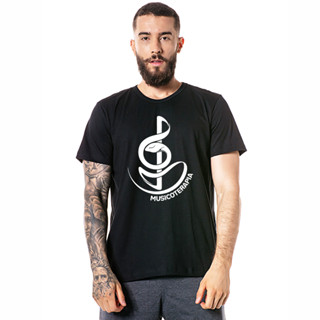 Camiseta Masculina de Algodão Musicoterapia em Oferta na Shopee