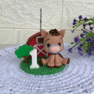 Vela Fazendinha - Topo de bolo Fazendinha - Vela de aniversário fazendinha