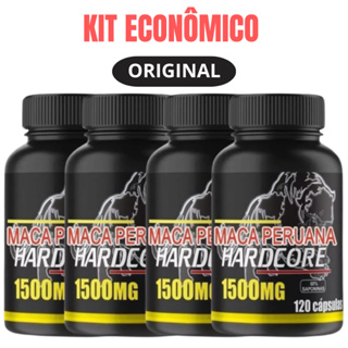 Kit 4 Maca Peruana Hardcore Original 480Caps 1500mg Estimulante Libido Força Energia Academia