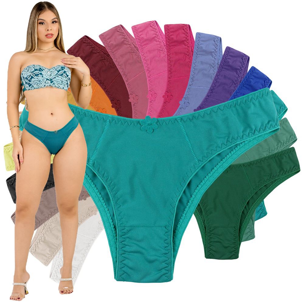kit 10 Calcinha Microfibra Lycra Femenina Tanga Sexy Confortavél