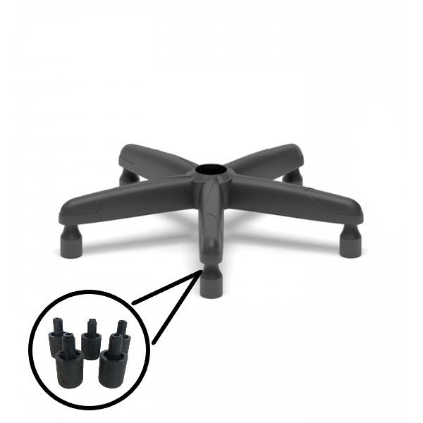 Sapata fixa para cadeira giratoria escritorio mocho cadeira caixa kit com 5 peças cor preto