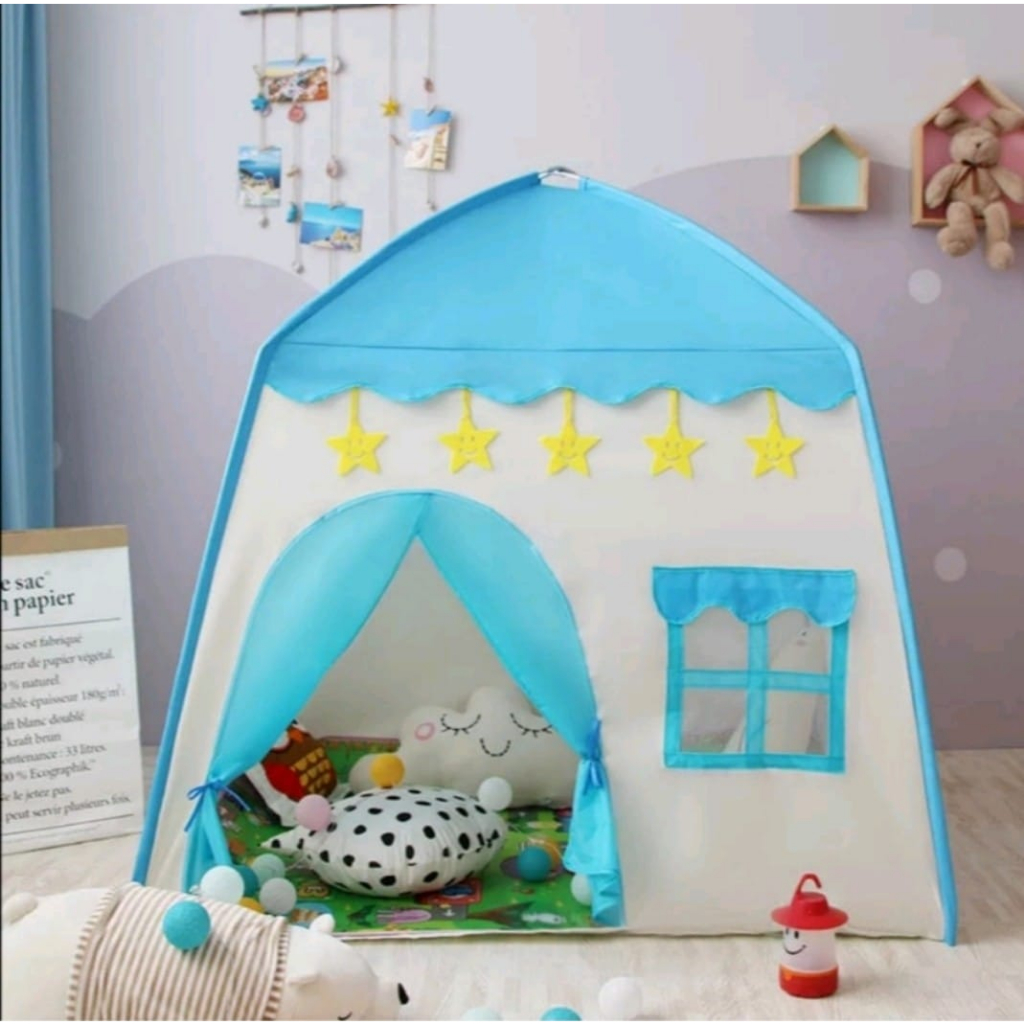 Barraca Tenda Casa Cabana Infantil Azul E Rosa Dobrável Menor Preço Promoção