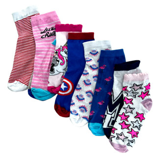 Kit com 5 Pares de Meias Cano Alto Estampada Divertida 34 ao 40 Sortidas