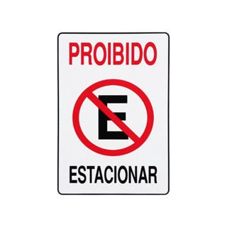 Placa de Sinalização Proibido Estacionar 30x20