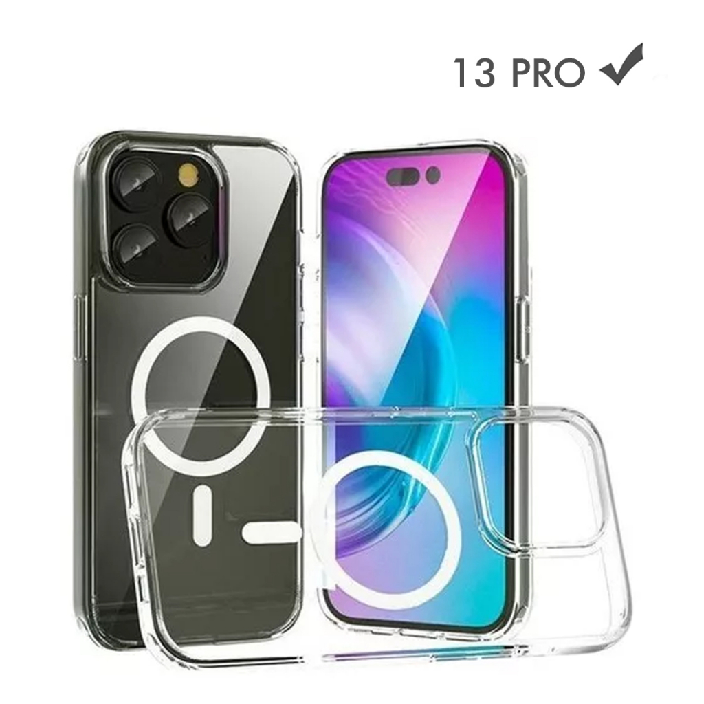 Capa Magnética Para Carregador de Indução (Sem Fio) iPhone 13 PRO - Transparente