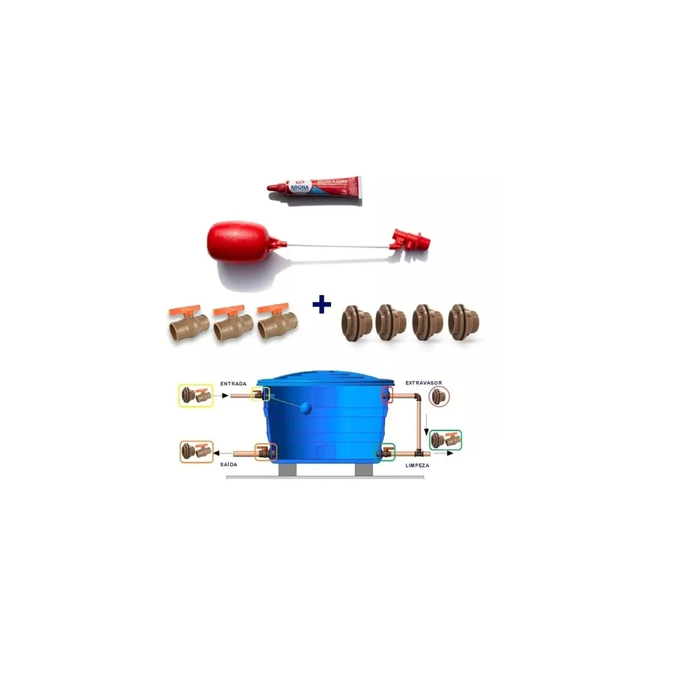 Kit Conexão Instalação Caixa D Água 50x25 Krona Envio Hoje