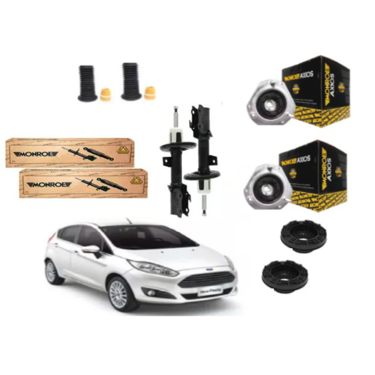 Par Amortecedor Monroe + Kit + Coxim Axios C/ rolamento New Fiesta 2010 até 2019 em Oferta na Shopee