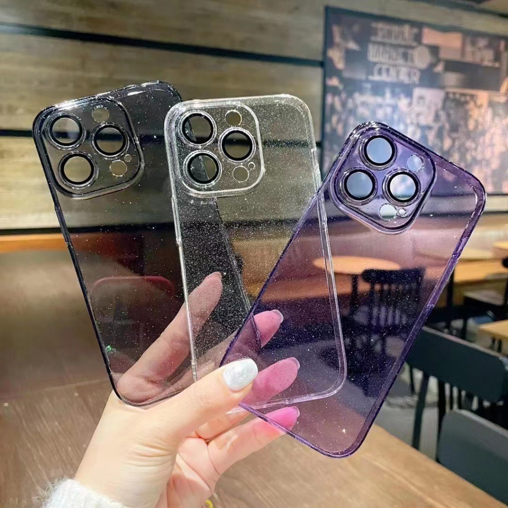 (NAO COM PELICULA DE CAMERA) Capinha Capa case Com Gliter Brilho acrilico com camera FECHADO Capinha De Luxo Resistente