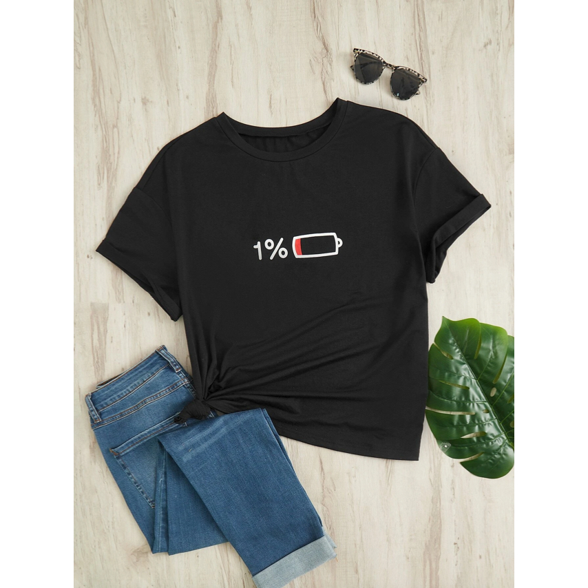 Camiseta 1% Bateria Oversized Unissex Manga Curta Aesthetic Básica