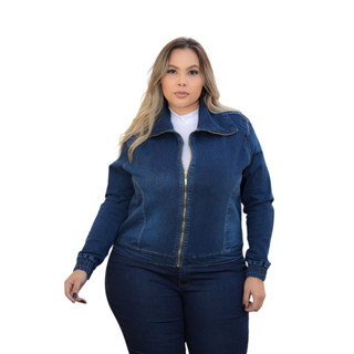 Jaqueta Jeans Plus Size curta Feminina Lycra Tamanhos Grande