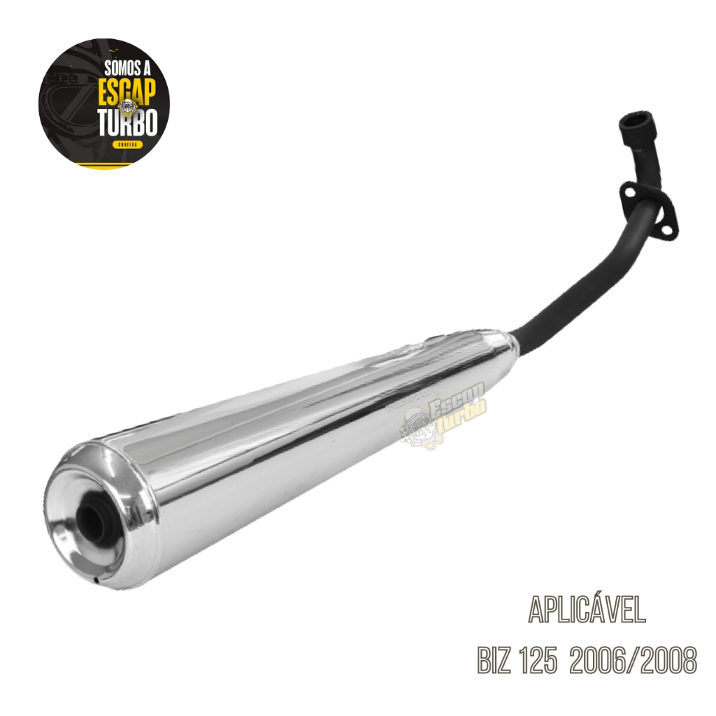 Escapamento Mini Turuna Biz 125 2006/2008 Cromado Fortuna