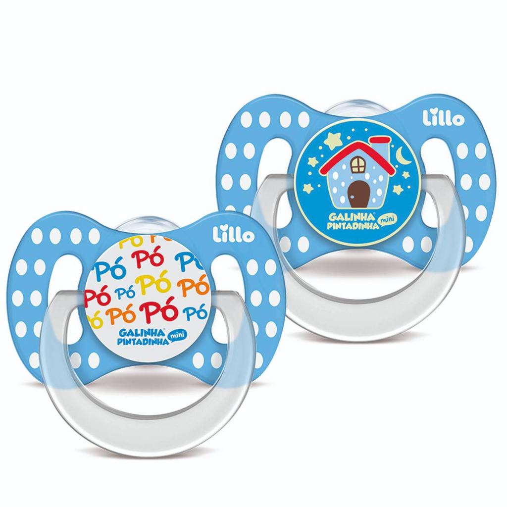 Kit 2 Chupetas Brilha no Escuro Galinha Pintadinha 6m+ Lillo