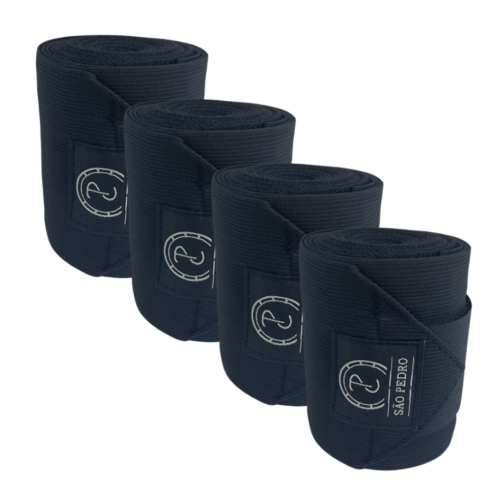 Ligas de Trabalho Elásticas Pretas para Cavalos São Pedro em Oferta na Shopee