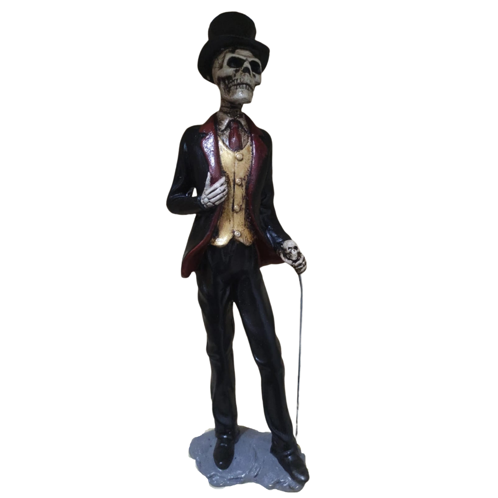 Imagem Exu Caveira em Gesso 25cm para Assentamentos e Firmezas Umbanda Kimbanda