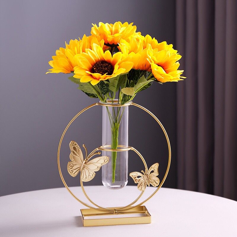 2 Buque De Girassol Com 5 Flor Flores Decoração