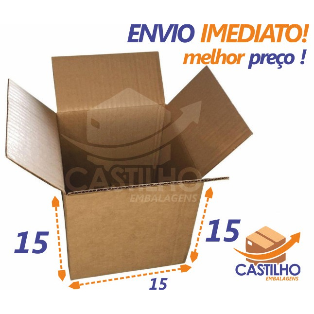 100 Caixas de Papelão Medida 15x15x15 Correios Sedex...