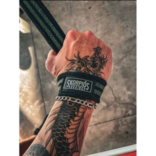 Par Straps 100% algodão preto com VERDE MILITAR para academia, cross fit e musculação. em Oferta na Shopee