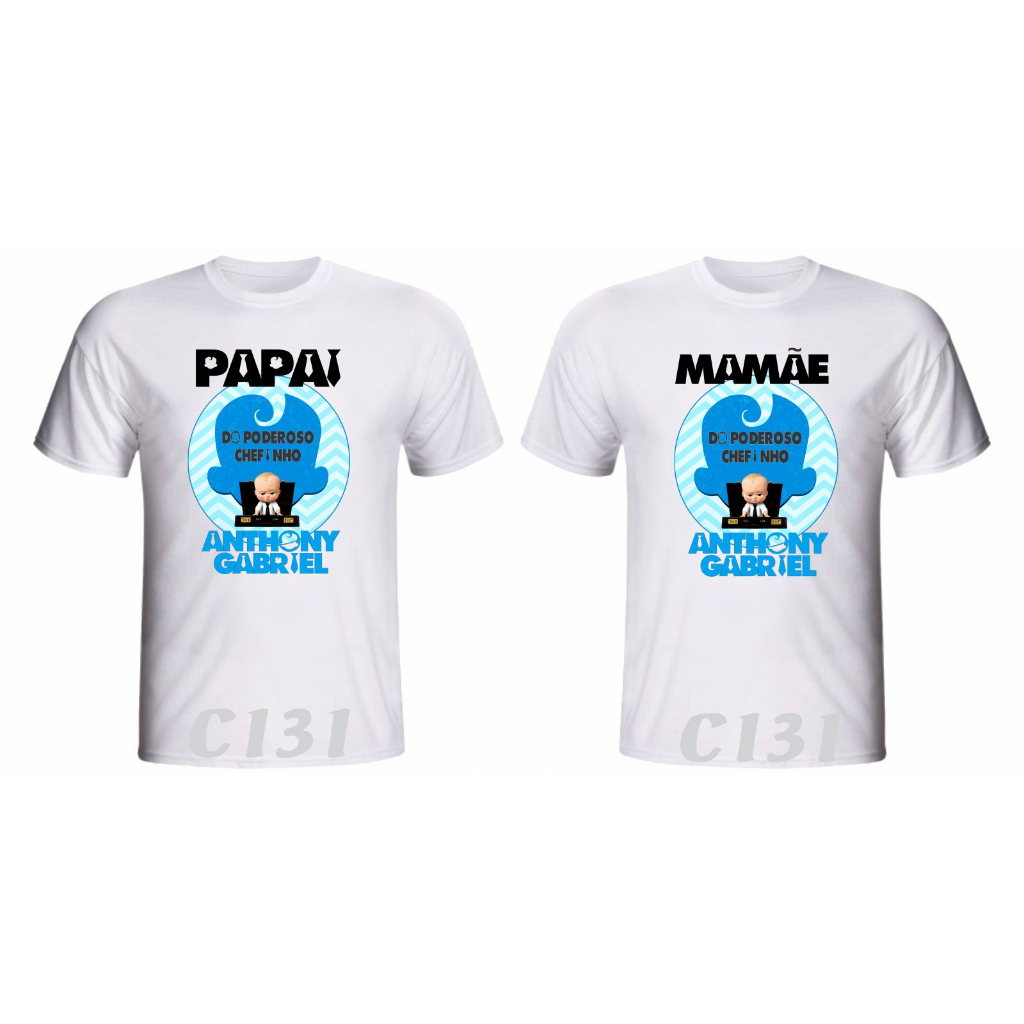 Kit 2 Camisetas O Poderoso Chefinho Personalizada aniversário