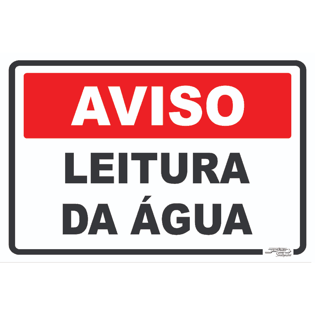Placa De Sinalização | Aviso Leitura Da Água | 30x20 em Oferta na Shopee