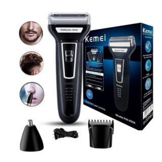 Maquina De Barbear tirar pelo nariz Cortar Cabelo fazer pezinho barbeador elétrico kemei 3x1 Recarregável em Oferta na Shopee