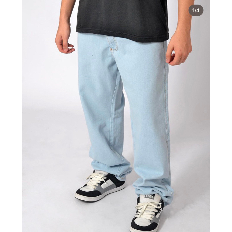 Calça Jeans Balão Larga Unissex – Clara e Preta, Skate Streetwear