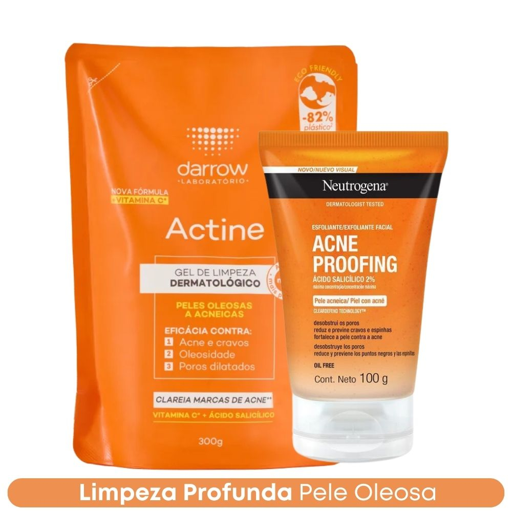 Refil Sabonete Gel de Limpeza Facial 300g + Esfoliante Acne Proofing 100g Neutrogena