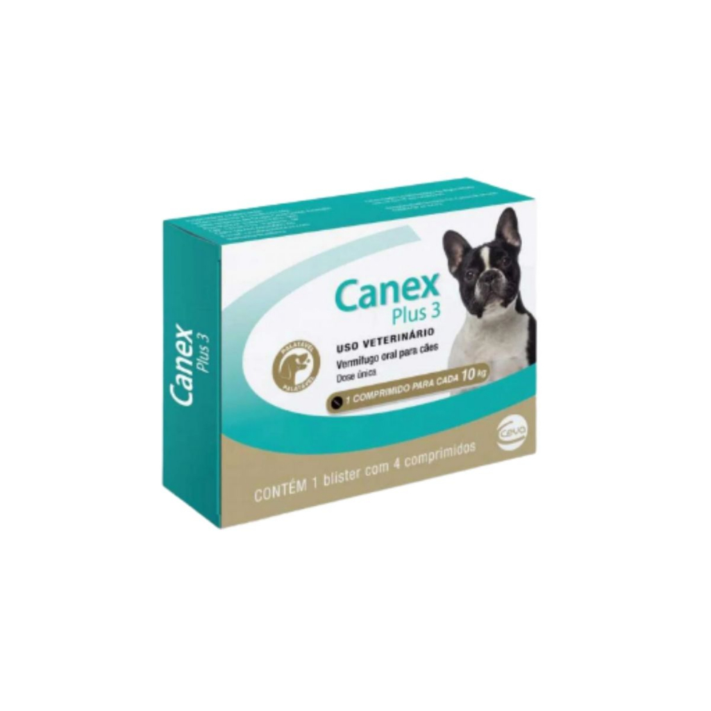 Vermífugo Canex Plus Cães 10Kg 4 Comprimidos - Ceva