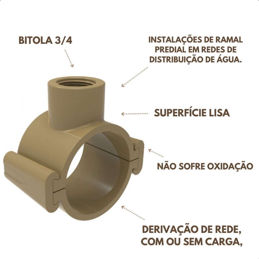 Colar Tomada Abraçadeira C/travas Pead 60mm X 3/4 · foto 2