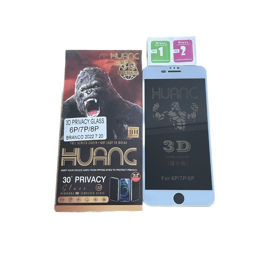 Película De Privacidade Anti-Curioso IPhone 6Plus/7Plus/8Plus Com Kit De Limpeza