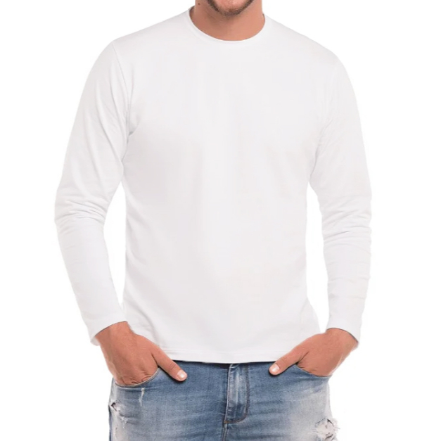 Camiseta Manga Comprida Masculino 100% Algodão C15