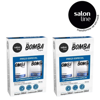 Kit 02 Shampoo + 02Condicionador SOS Bomba Original Salon Line 200ml