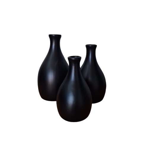 Kit Trio Vaso Bojuda Centro de Mesa em Cerâmica Decorativa