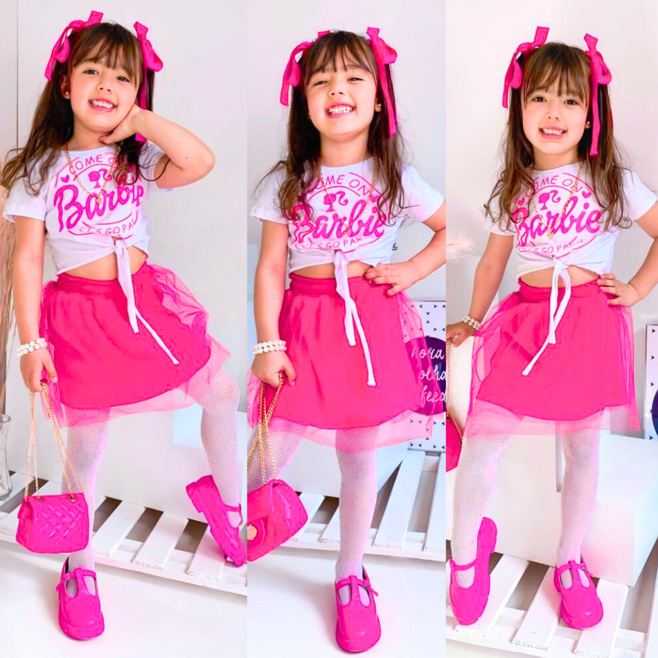 Kit Roupas Menina Blogueirinha Conjunto Barbie De Luxo Tecido Novo