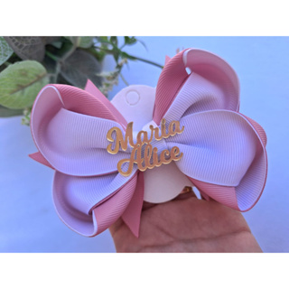 Laço amora invertido  personalizado com nome tamanho G em Oferta na Shopee