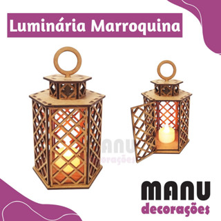 Marroquina 35cm/ Luminária Decorativa Marroquina MDF CRU