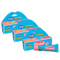Kit C/3 Hidratante Labial Carmed Fini Dentaduras Efeito Gloss 10g