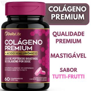 Colágeno Premium 60 Comp Mastigável Sabor Tutti-Frutti em Oferta na Shopee