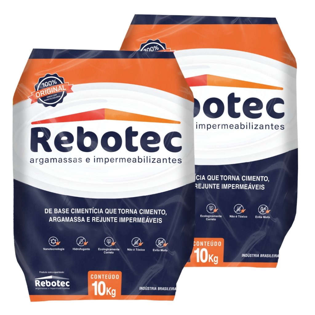 Rebotec 20 kg impermeabilizante hidrofugante original para paredes e pisos 20kg