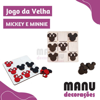 Kit 25 PEÇAS Jogo da Velha 10cm MINNIE PINTADO / Presente Lembrancinha em MDF