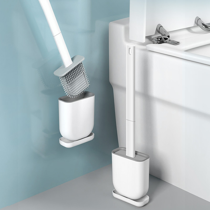 Escova Sanitária Quadrada Limpeza Banheiro Parede Silicone privada suporte
