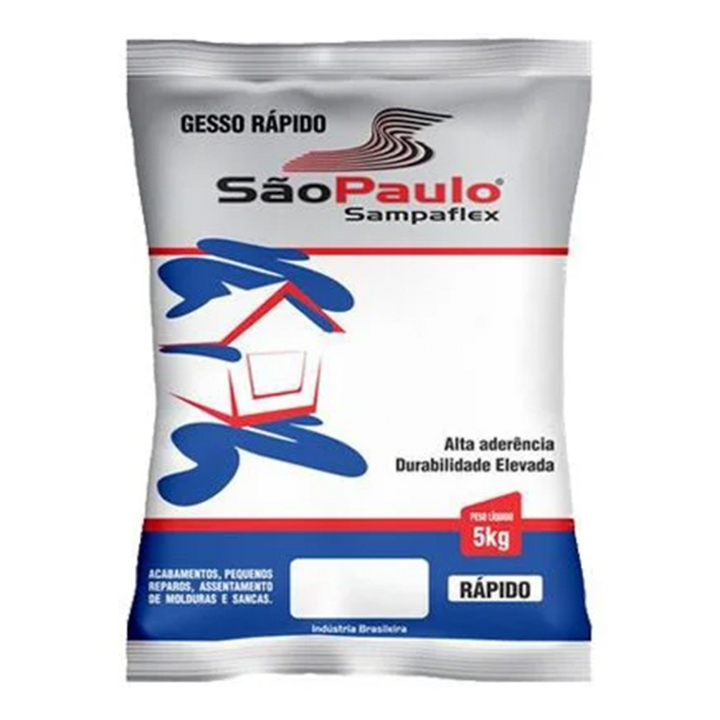 Gesso Rápido Branco São Paulo | Sampaflex 1KG E 5KG em Oferta na Shopee