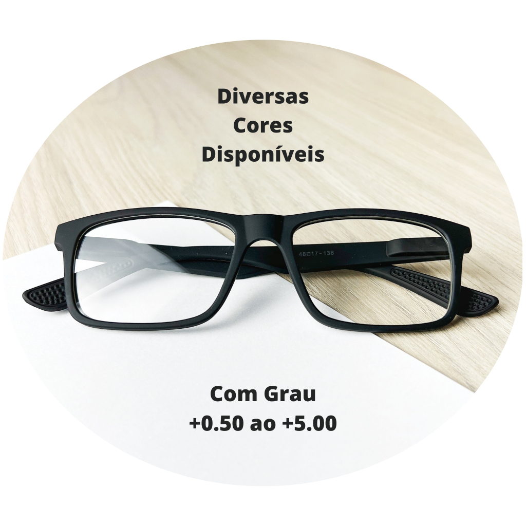 Óculos De Leitura Grau Perto Descanso Emborrachado TR90 Premium Masculino e Feminino Lentes Prontas Para Uso Presbiopia