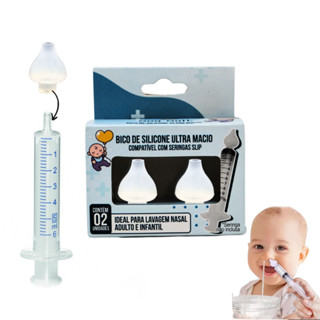 Bico de Silicone Para Seringa Lavagem Nasal Modelo Slip 2 Und