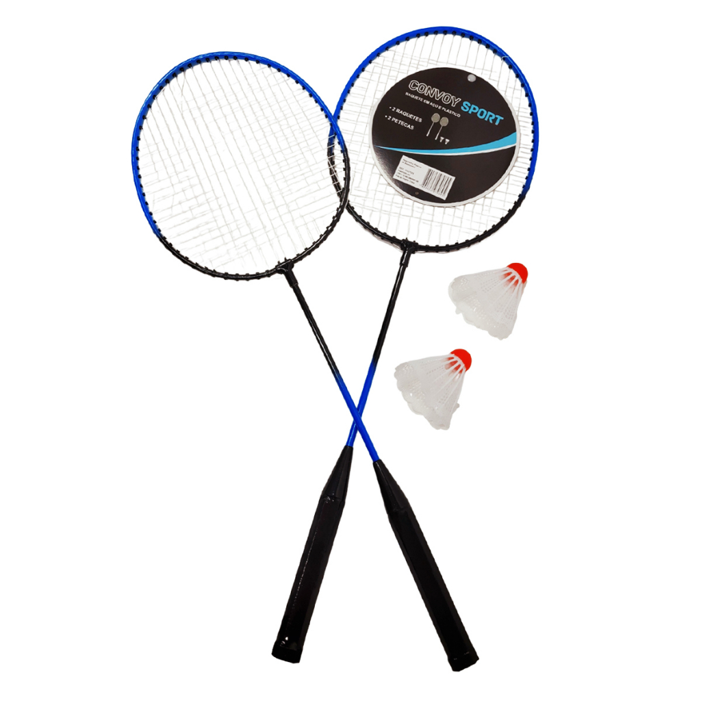 Badminton Semi Profissional Kit Completo Com 2 Raquetes E 2 Petecas Para Adultos E Crianças