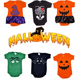Body Bebê de Halloween Temático Fantasia de Mesversario Monstros