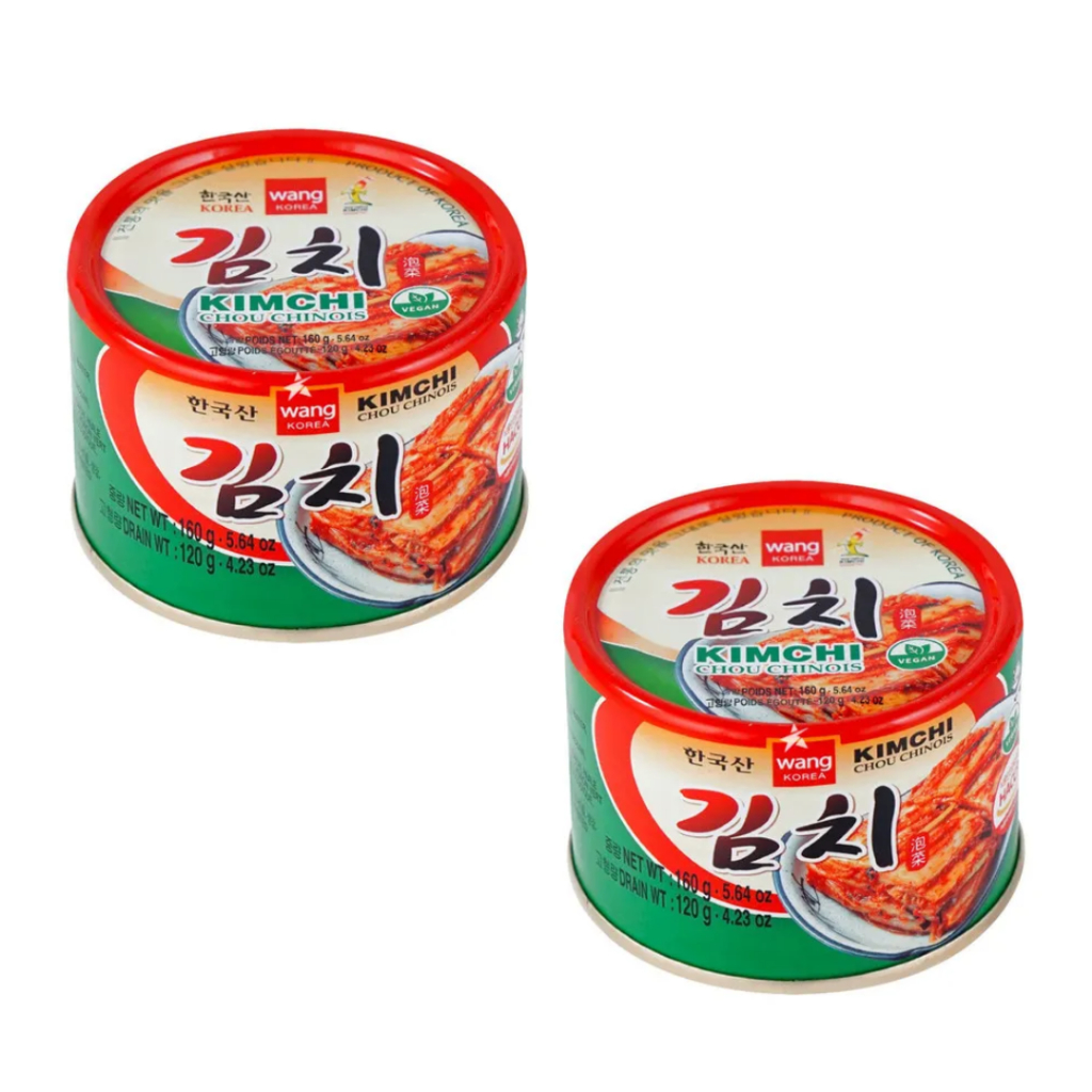 02 Kimchi Conserva De Acelga Apimentada Coreano em Lata 160g Wang